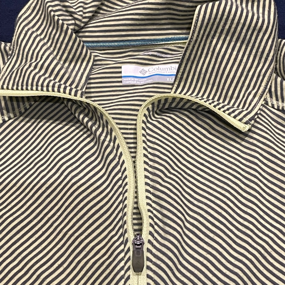 Columbia gray and yellow Striped Half-Zip Pullover - Picture 3 of 6